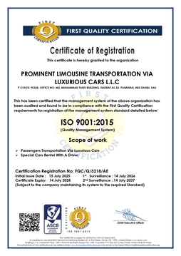 ISO 9001 PROMINENT LIMOUSINE TRA