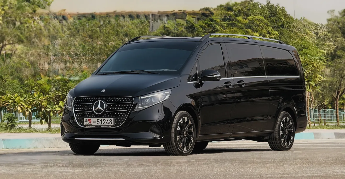 Mercedes V Class Abu Dhabi airport transfer for VIP hotel guests